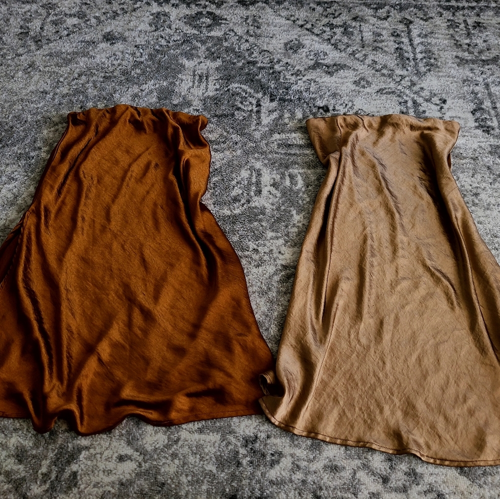 Midi satin / silk Midi Skirts
